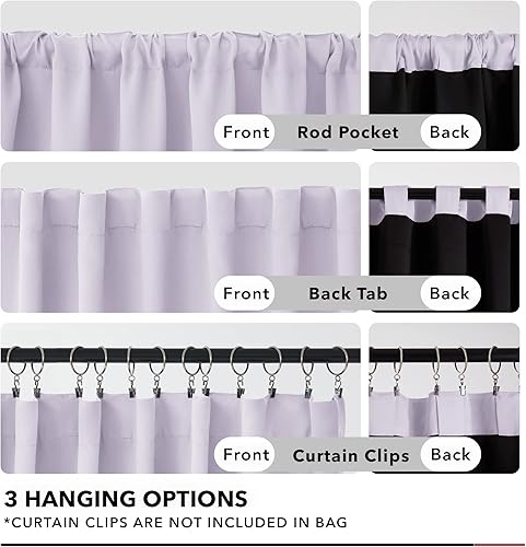 Miniatura 3 de Deconovo Cortinas opacas para bebé, aislamiento térmico, insonorizadas, oscurecimiento total, para dormitoriosala de estar (juego de 2, lavanda, 52