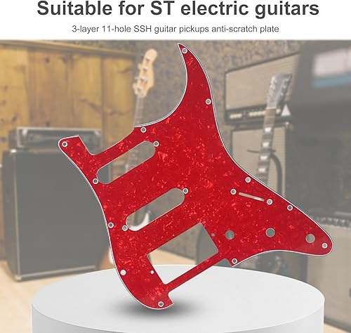 Miniatura 35 de SAPHUE TL Pickguard - Agujero de recogida de bobina individual de 3 capas, agujero de 8 tornillos, placa de rascar para guitarras eléctricas