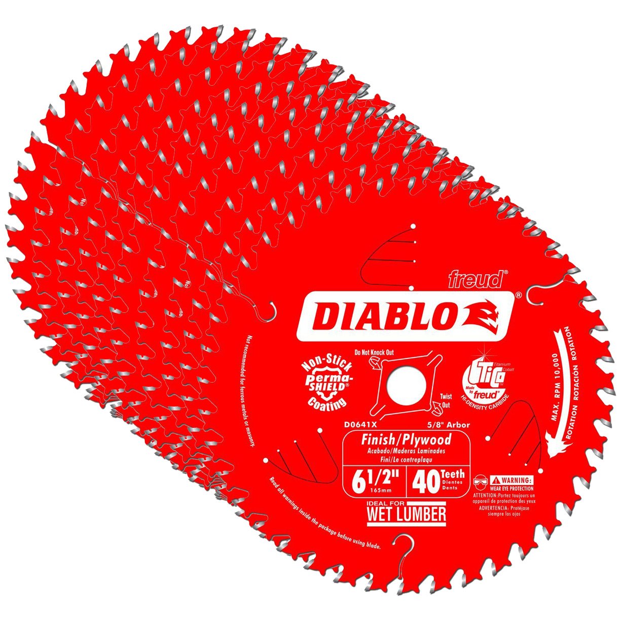 Diablo 6-1/2" x 40-Tooth ATB Precision Finishing Saw Blade (10-Pack)