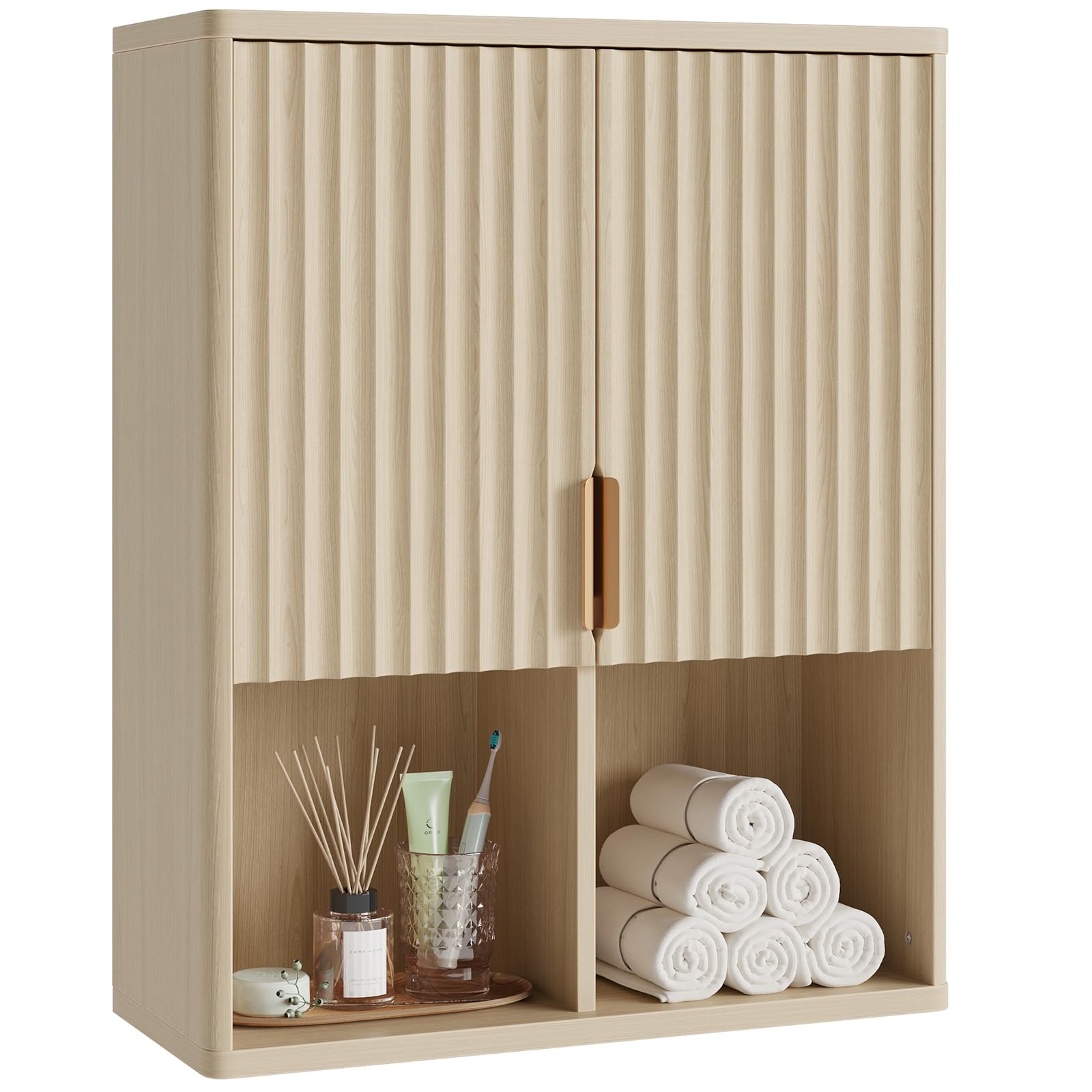 Besiter Fluted Bathroom Wall Cabinet Over The Toilet Storage, 23