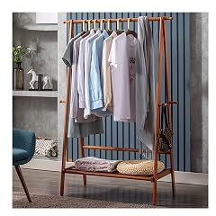 Clothes Rod Rack Shoe Bench Coat Stand Rack Hanger Wooden Garment Clothes Rack with Shelves Large Freestanding Clothing