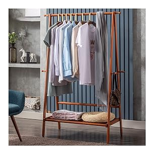 Clothes Rod Rack Shoe Bench Coat Stand Rack Hanger Wooden Garment Clothes Rack with Shelves Large Freestanding Clothing