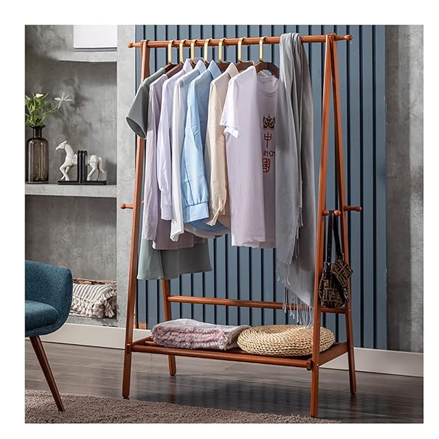 Clothes Rod Rack Shoe Bench Coat Stand Rack Hanger Wooden Garment Clothes Rack with Shelves Large Freestanding Clothing