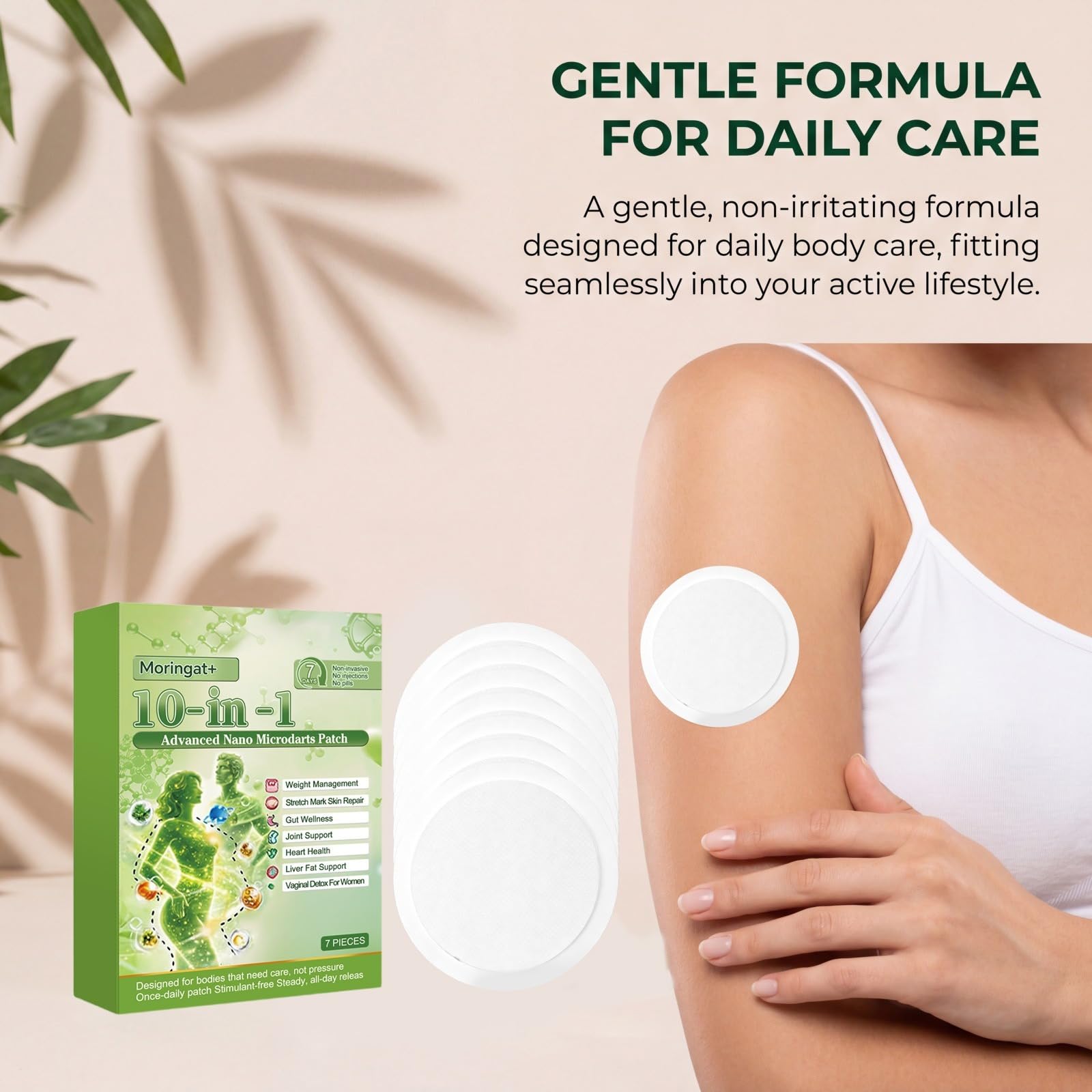 10 en 1 Moringa Slimming Parches, Nano Microneedle Body Patch