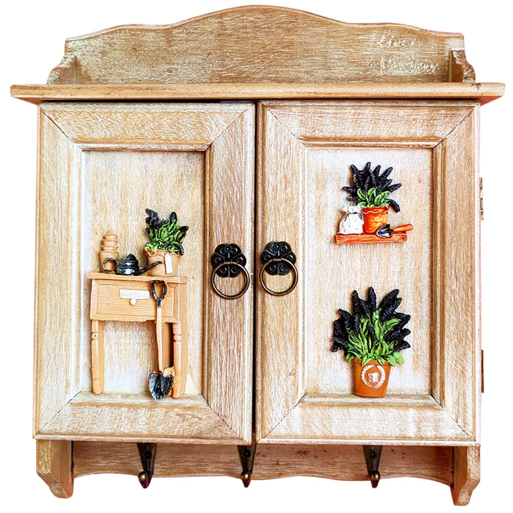 XDgfjrCGKJ American Retro Style Wall-Mounted Key Cabinet(Natural Color a)