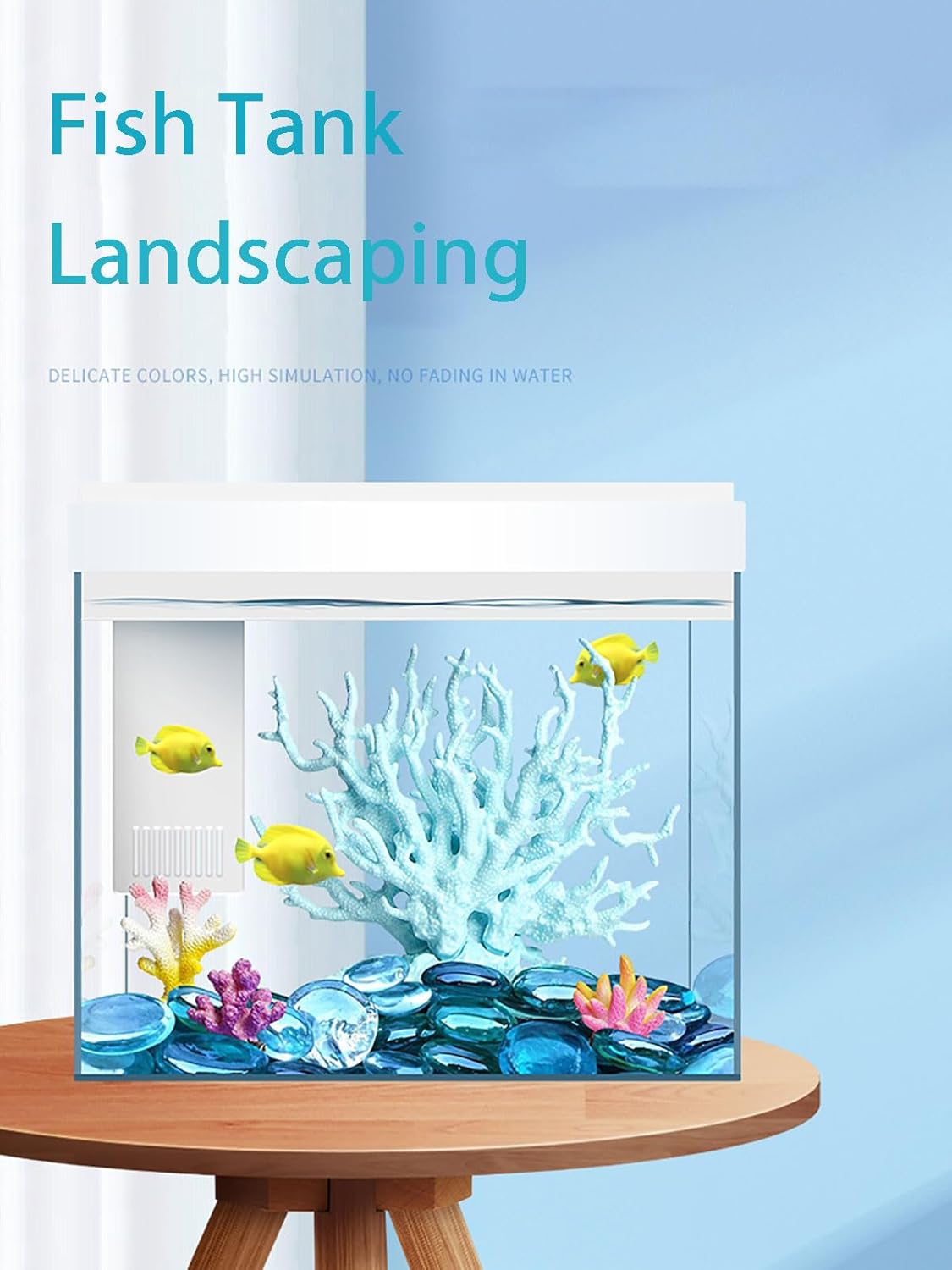 Artificial Coral Aquarium Ornaments Vibrant Resin Coral Decorations(Pink)