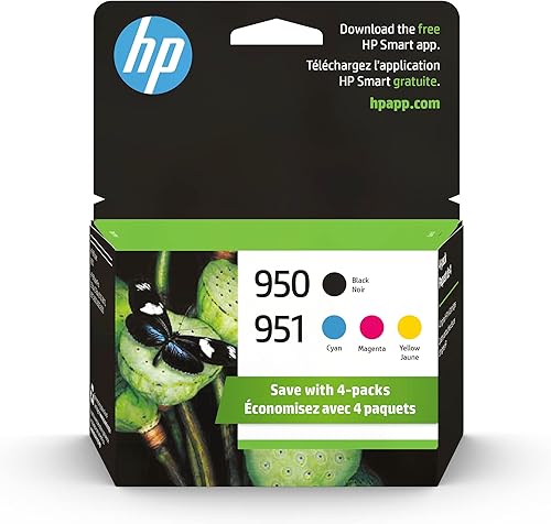 HP Cartuchos de tinta 950 negro/951 cian, magenta y amarillo (paquete de 4) | Works OfficeJet 8600, OfficeJet Pro 251dw, 276dw, 8100, 8610,