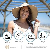 Vista 33 de Simplicity - Sombrero con protección solar UV UPF 50 para mujer, convertible en visera para playa