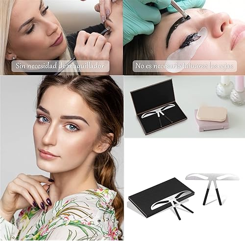 Miniatura 5 de 4 tipos de regla permanente de cejas, regla de extensión de equilibrio de medida de cejas, herramienta de forma de plantilla de cejas, regla de