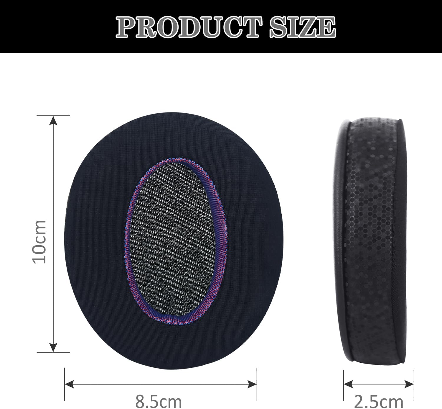 Aiivioll Ear Pads for Sony WH-CH700N/WH-CH710N/WH-CH720N/ZX770BN Headphones, Replacement Earpads with Ice Silk Cloth and Memory Foam, Ice Feel Gel Ear Cushions (Black Purple/Print) - Image 4