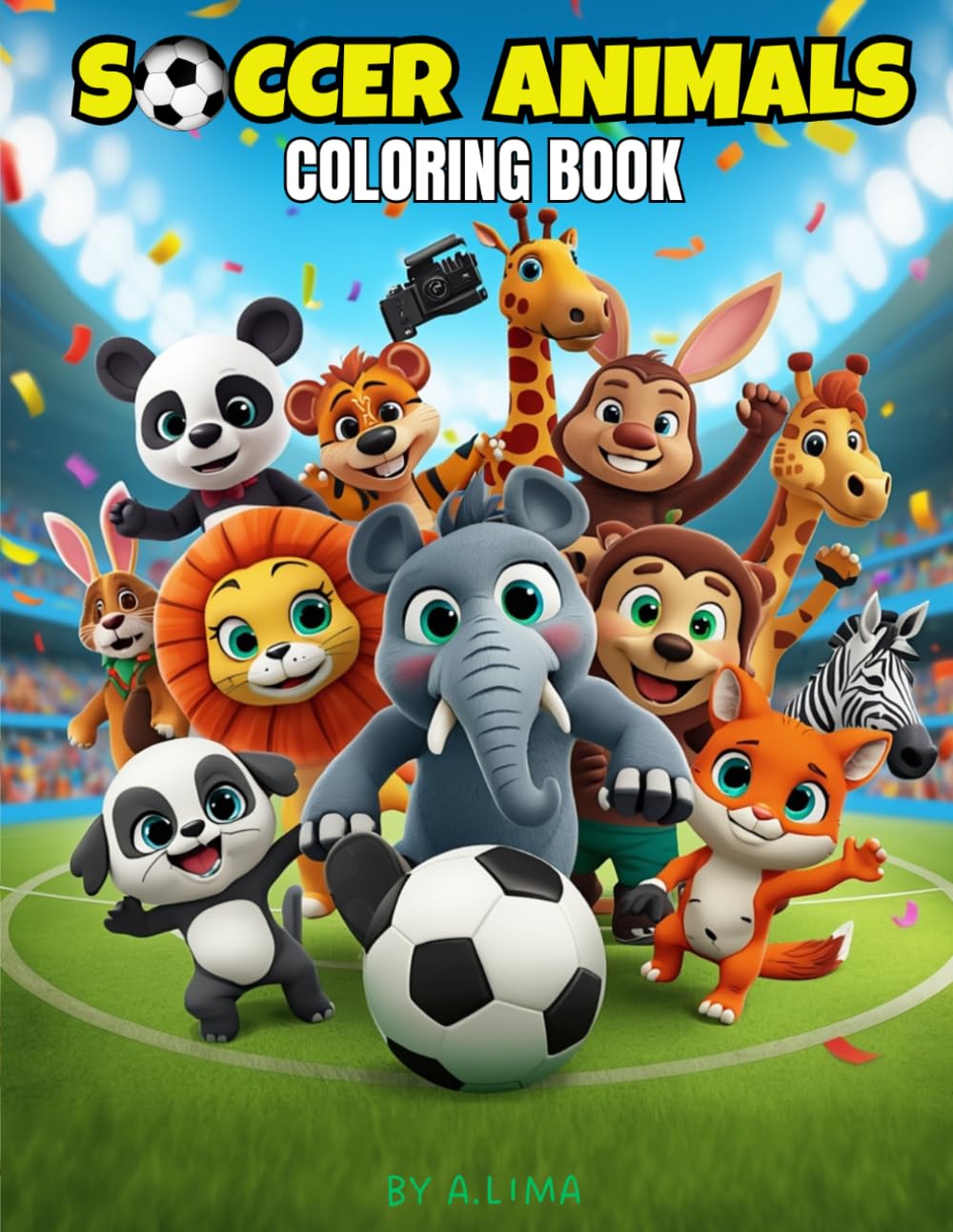 Soccer Animals Coloring Book: Soccer and Animals Coloring Book for Kids