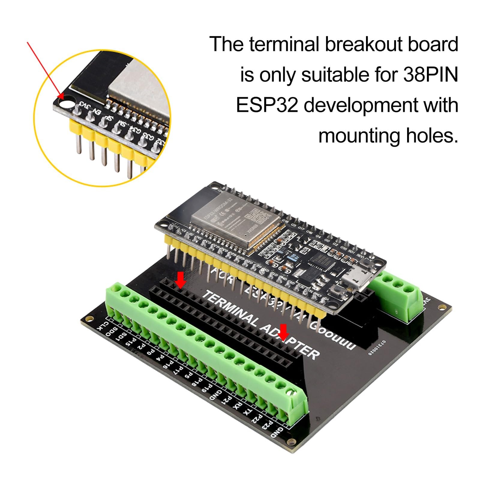 diymore 2PCS Kit di Espansione della Scheda di Sviluppo per ESP32,38Pin Breakout Board,per ESP32 Module 2.4 GHz Dual Core WLAN WiFi Bluetooth 2102 Chip