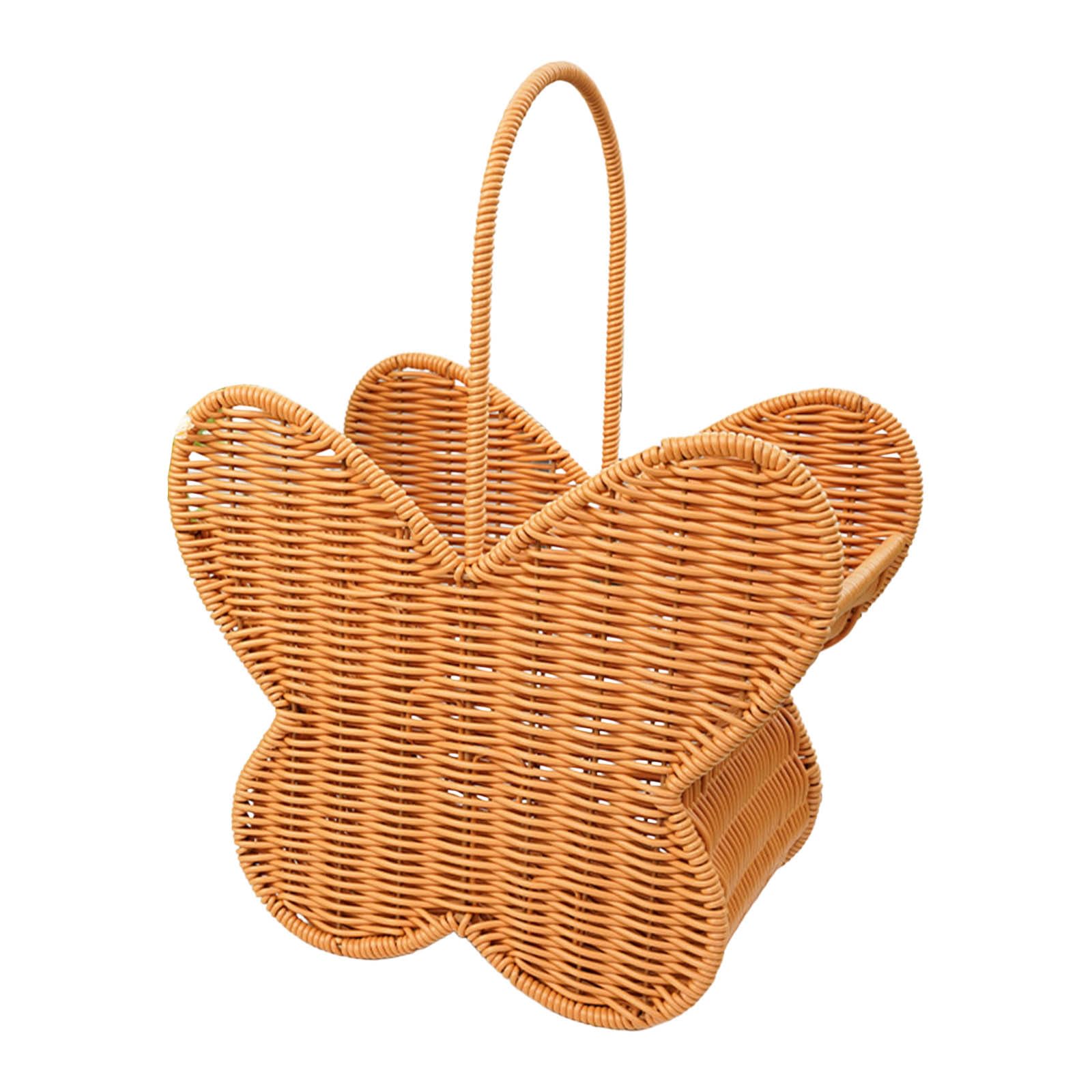 Mekalero Multi Purpose Imitation Rattan Butterfly Basket for Home Organization and Decoration Storage Container Multi Purpose Imitation Rattan Butterfly Basket for Home Organization and Decoration