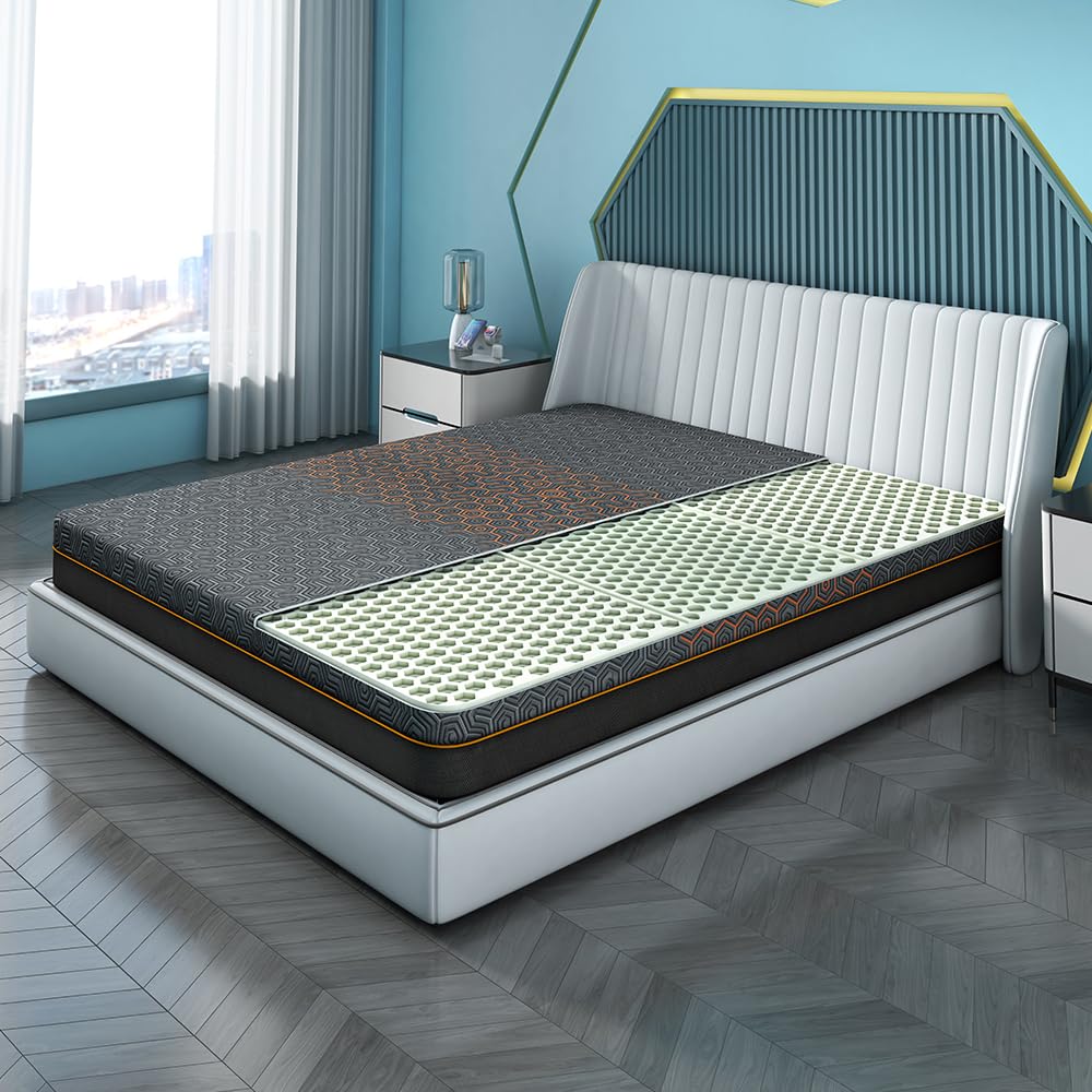 Sleepyhead Technic Designed by Duroflex - 3 Zone Advanved 6D Hexagon Grid Mattress with Hyper-Elastic Compound |10 Years Warranty |3000+ Air Pockets |8 Inch King Size Bed Mattress (78x72x8 Inch)