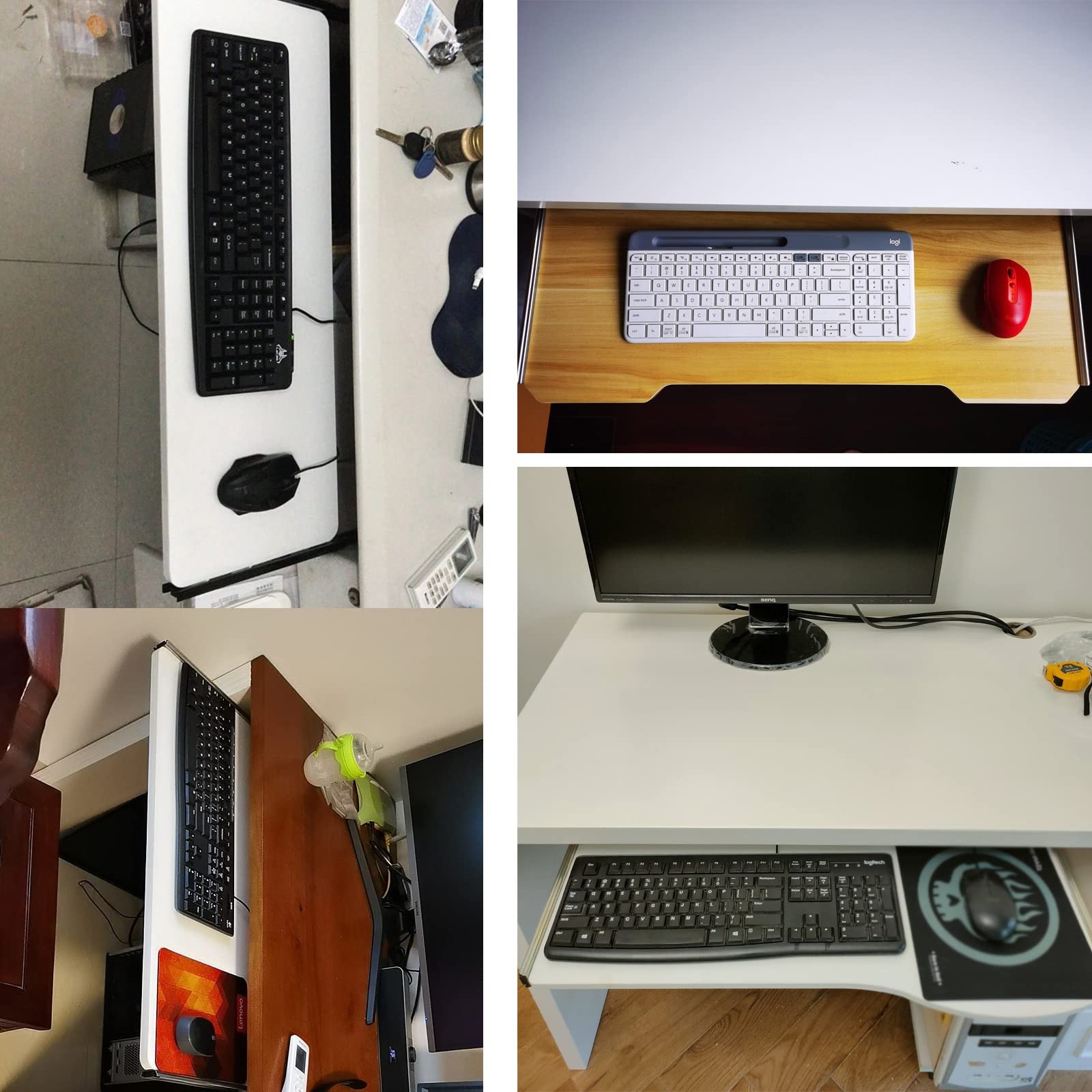Regulowane przedłużenie szuflady pod biurko – wielofunkcyjna półka do przechowywania z podparciem nadgarstka dla ergonomicznego komfortu i zwiększonej wydajności przestrzeni roboczej.