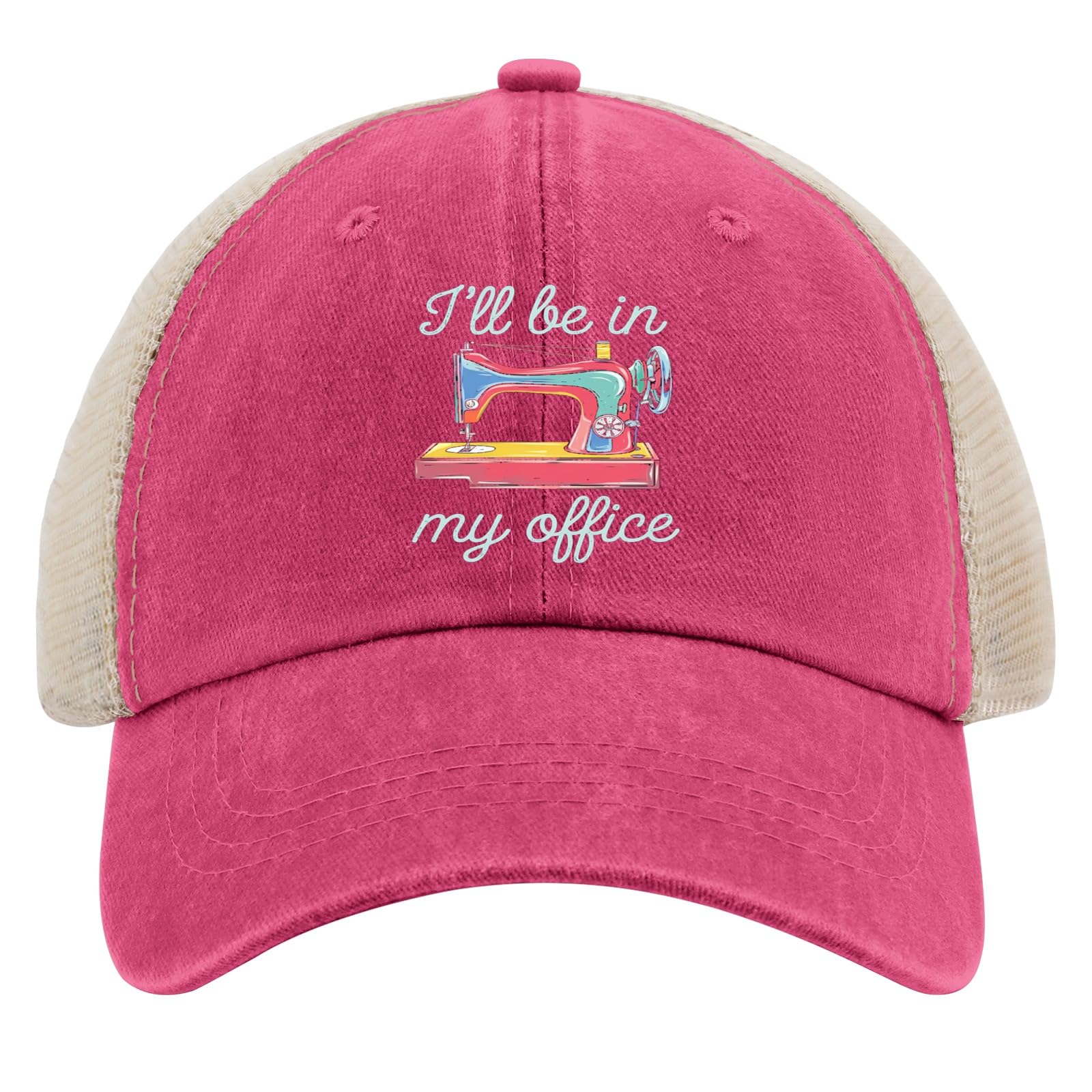 Quilting Sewing I'll Be in My Office Hat for Men Baseball Caps Funny Washed Running Hats Adjustable