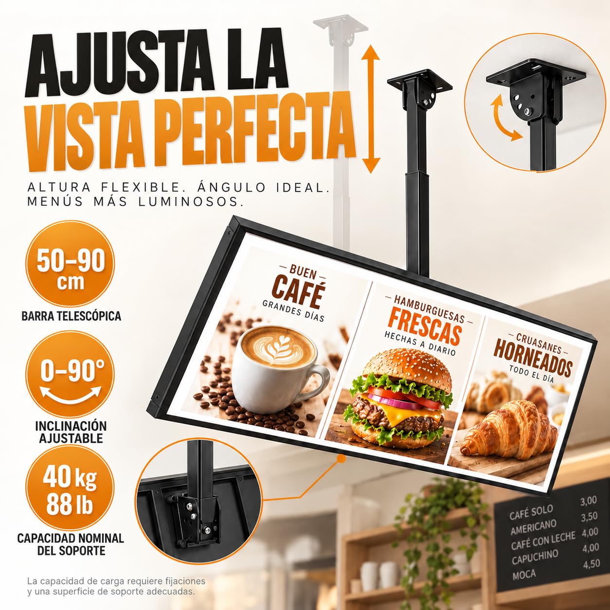 Caja de Luz LED para Menús con Frontal Magnético 60x80cm