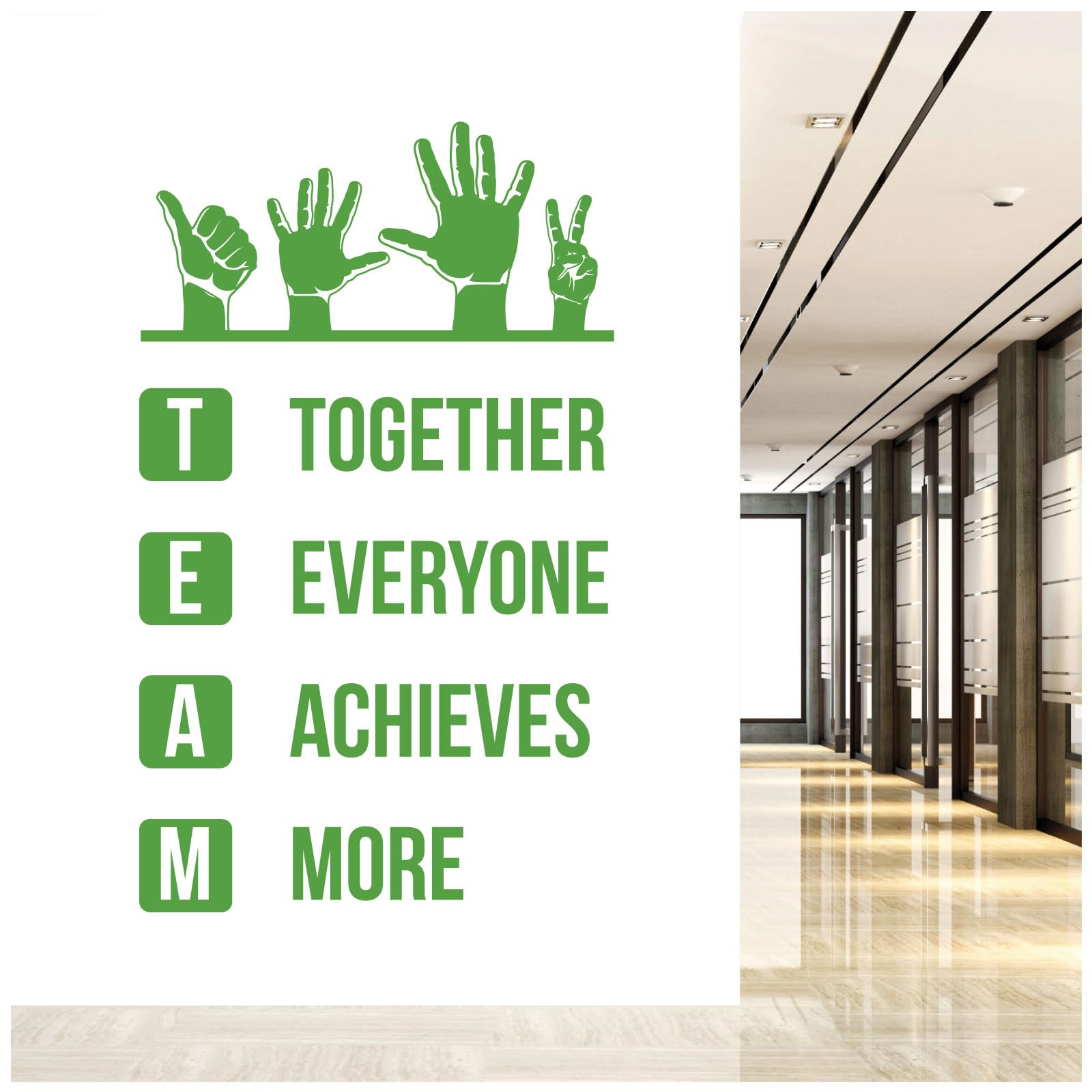 Team - Together Everyone Achieves More - Wall Quote, Office, Corporate, Corridor Wall Art Sticker [Medium] [Grass] — image 1