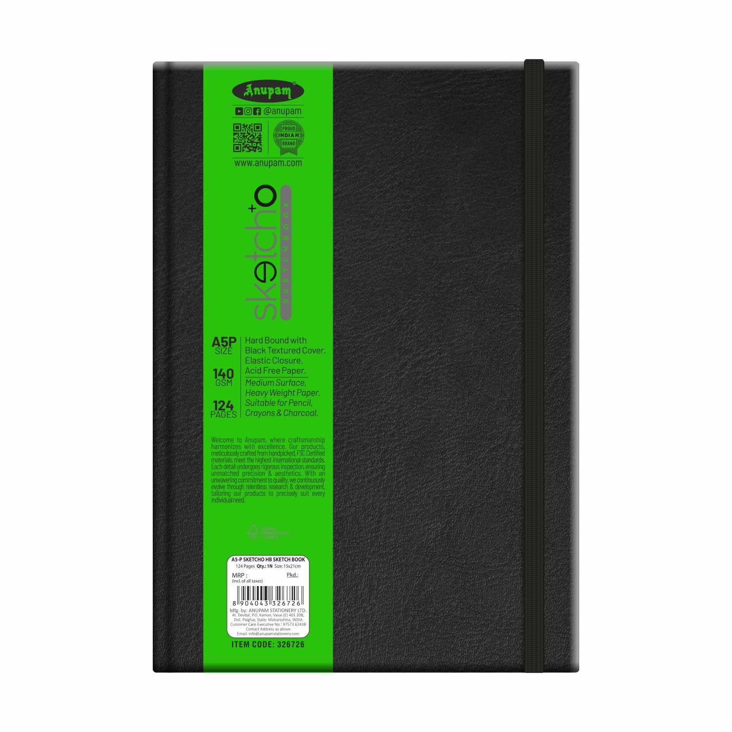 Anupam Sketcho Sketchbook- Hardbound- A5 (21cm x 15cm) Size with Portrait Opening 140 GSM Paper (128 Pages) (B08FHS5439) Amazon Price History, Amazon Price Tracker