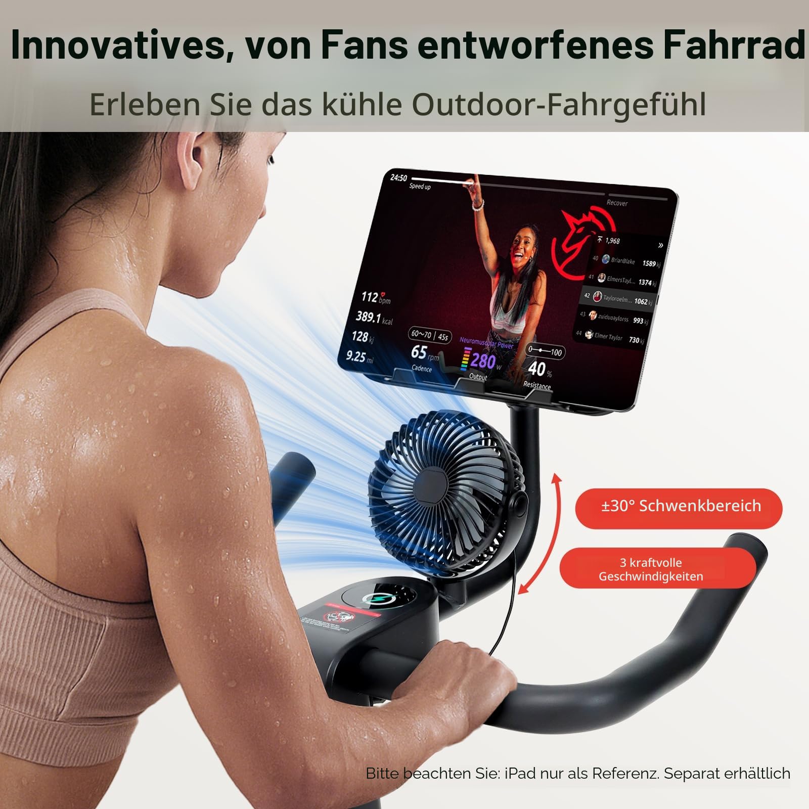 Bluearth Self-Powered Heimtrainer Fahrrad, leise Magnetischem Widerstand,max. 150KG, verstellbarer Widerstand & Smart-App mit Immersivem Erlebnis,Indoor Spinning Bike für Cardio-Training zu Hause