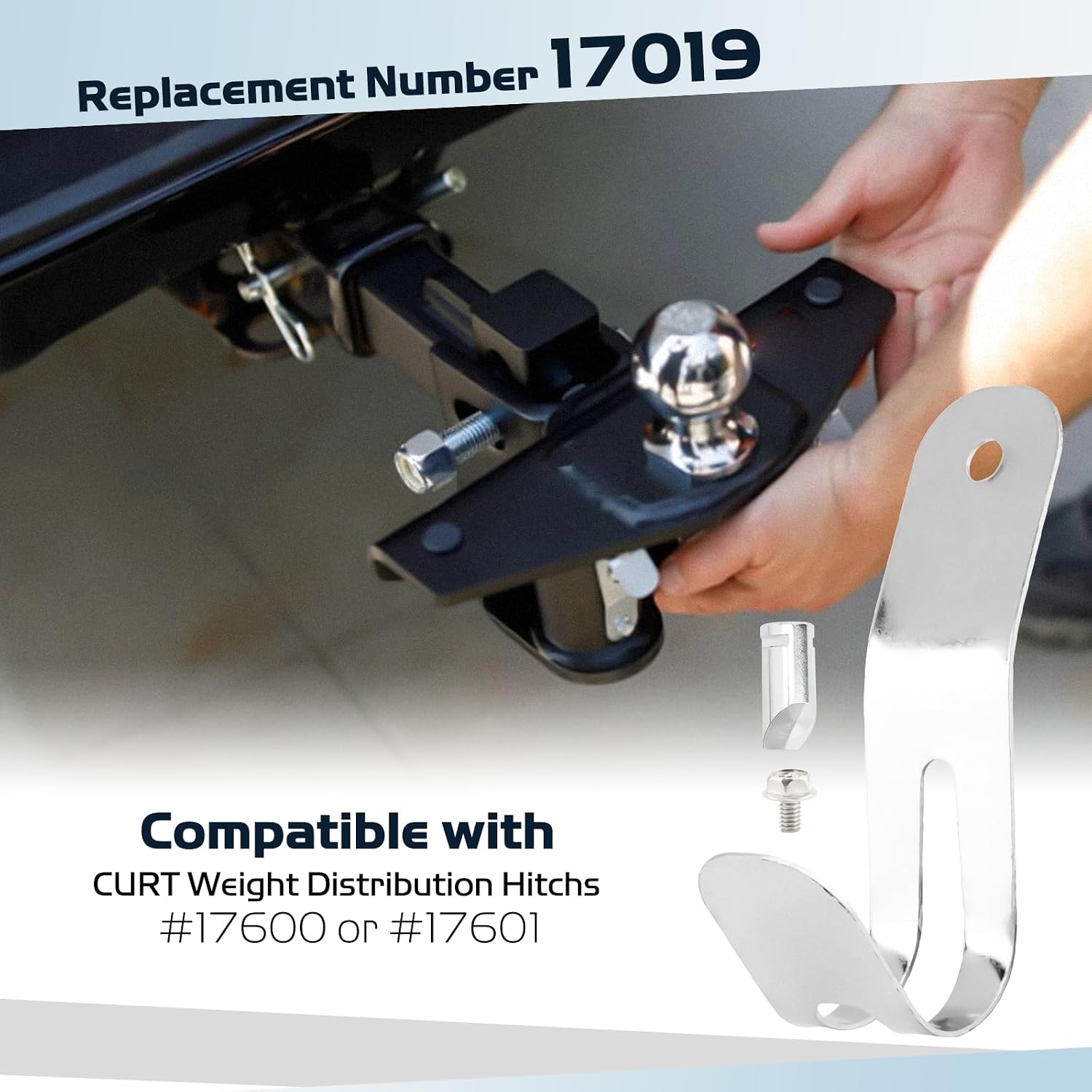17019 Round Bar Weight Distribution Hitch Retainers Compatible with CURT Weight Distribution Hitch #17600 or #17601