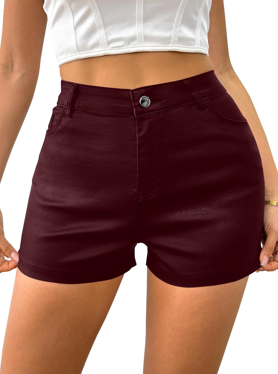 Avanova Women Faux Leather High Waist Legging Shorts Summer Sexy Stretchy Shorts - Image 6