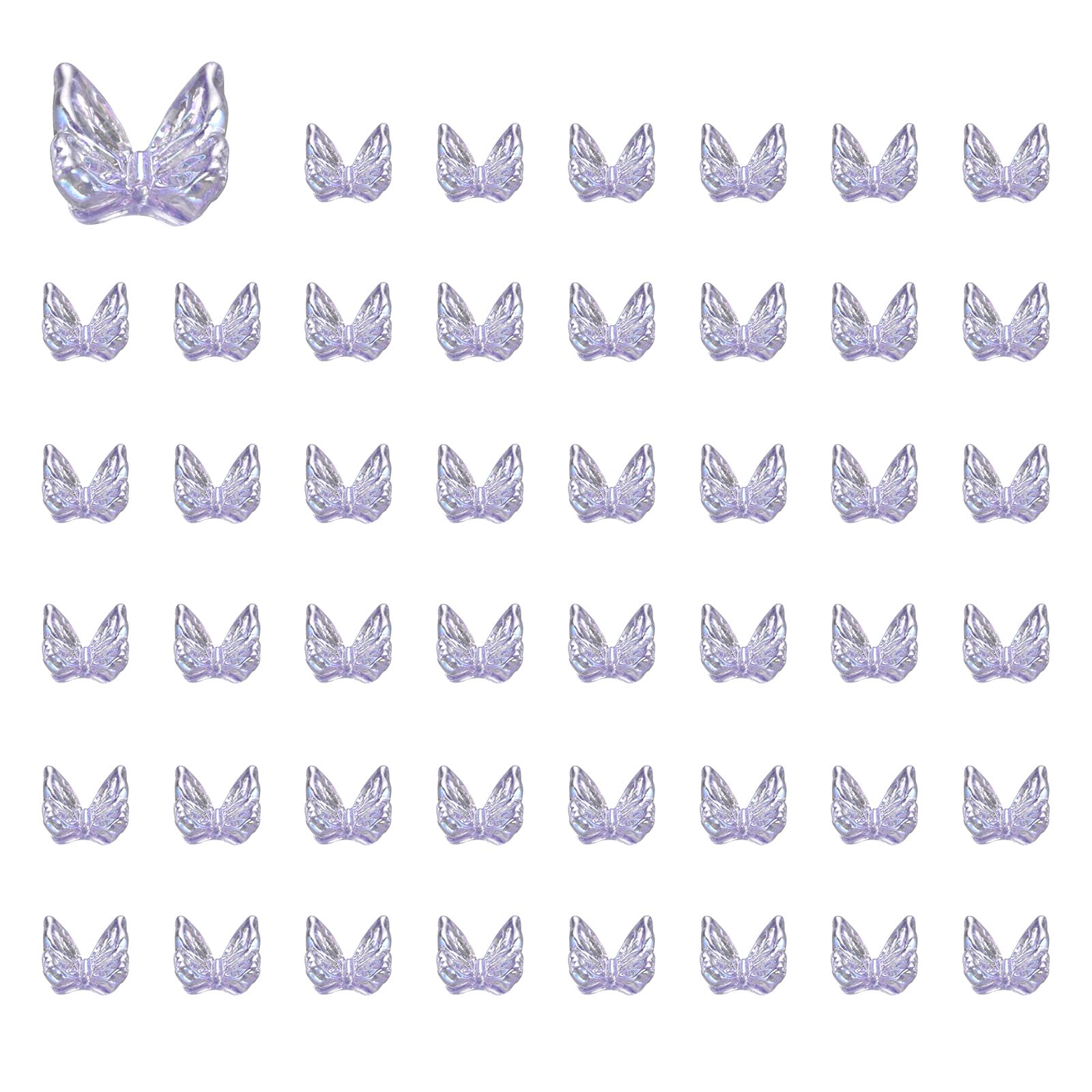 CoCud Mini Resin Butterflies, 6mm Length, Resin Miniature Dollhouse Accessories Violet