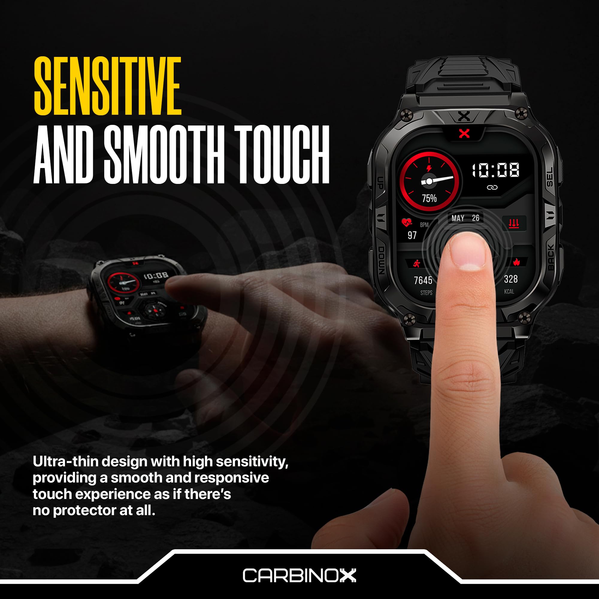 CARBINOX Protector de pantalla de vidrio templado compatible con relojes inteligentes, alta transparencia, antiarañazos, alta sensibilidad, sin burbujas (paquete de 2) Blaze S