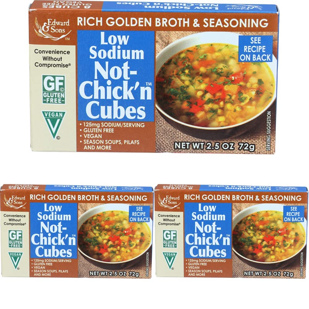 Edward & Sons Low Sodium Not Chicken Bouillon Cubes, 2.5