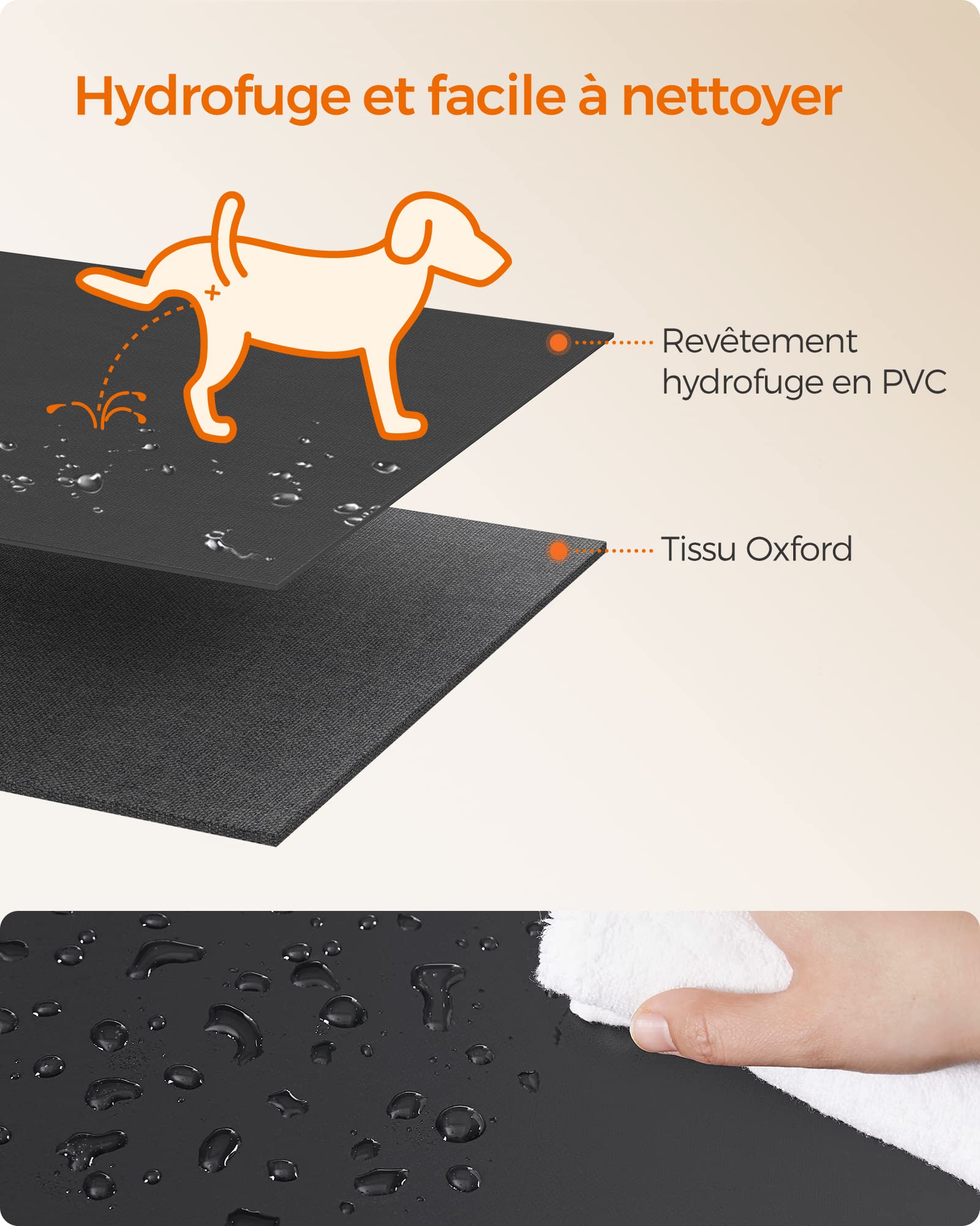 Feandrea Parc pour Chien en Tissu Oxford, Clôture Octogonale, Enclos, Taille L, 112 x 112 x 62 cm, Cadre en Tube PVC, Filet Respirant, Pochette de Rangement, Gris Foncé et Gris Clair PDC003G01