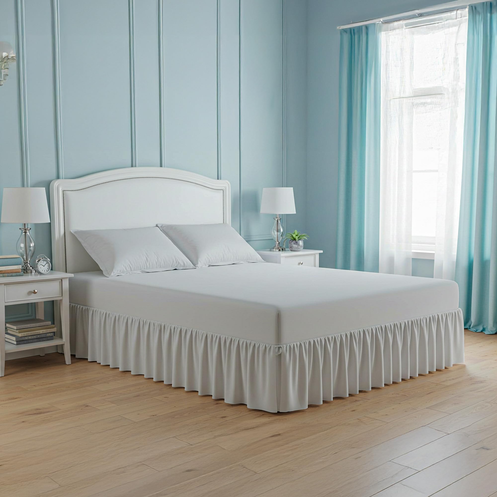 100% Egyptian Cotton Double Size Valance Sheet - Deep Fitted Sheet Double - 400 Thread Count Bed Sheet