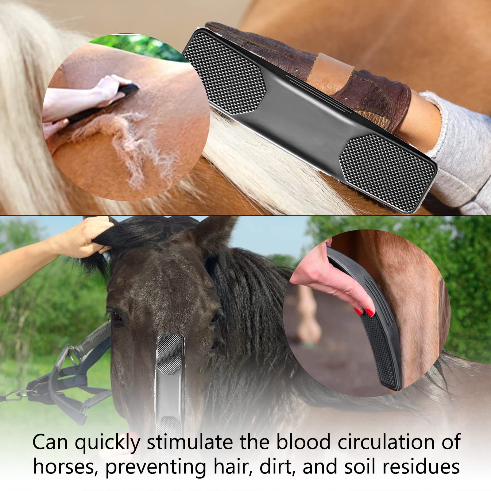 Cepillo para raíces de Caballos, 6 en 1, Cepillo de Caballo, Cepillo de Masaje para Caballos para Eliminar el Pelo seco y Suelto de Caballos y Perros Grandes