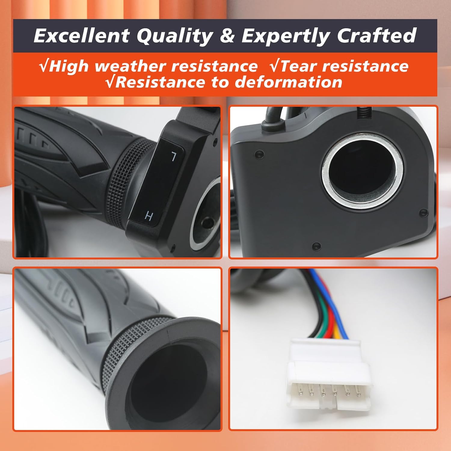 36V Throttle Grip Replacement for Jetson Bolt Pro Electric Bike for Jetson Atlas for Dyu D3F D2F C3 C4 for ANCHEER with LCD Voltage Display and Cruise Controll Function Key