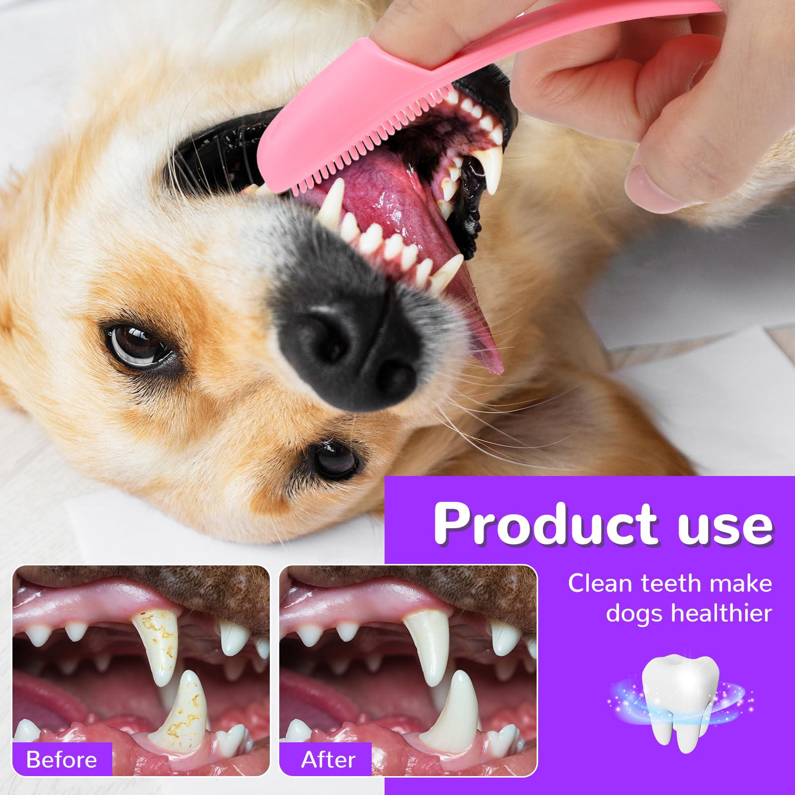 Dog Toothbrush Soft Silicone Finger Toothbrush Dog Tooth Brushing Kit Cat Tooth Brush Teeth Cleaning Dental Care for Small and Large Pet 4 Pack - image 6