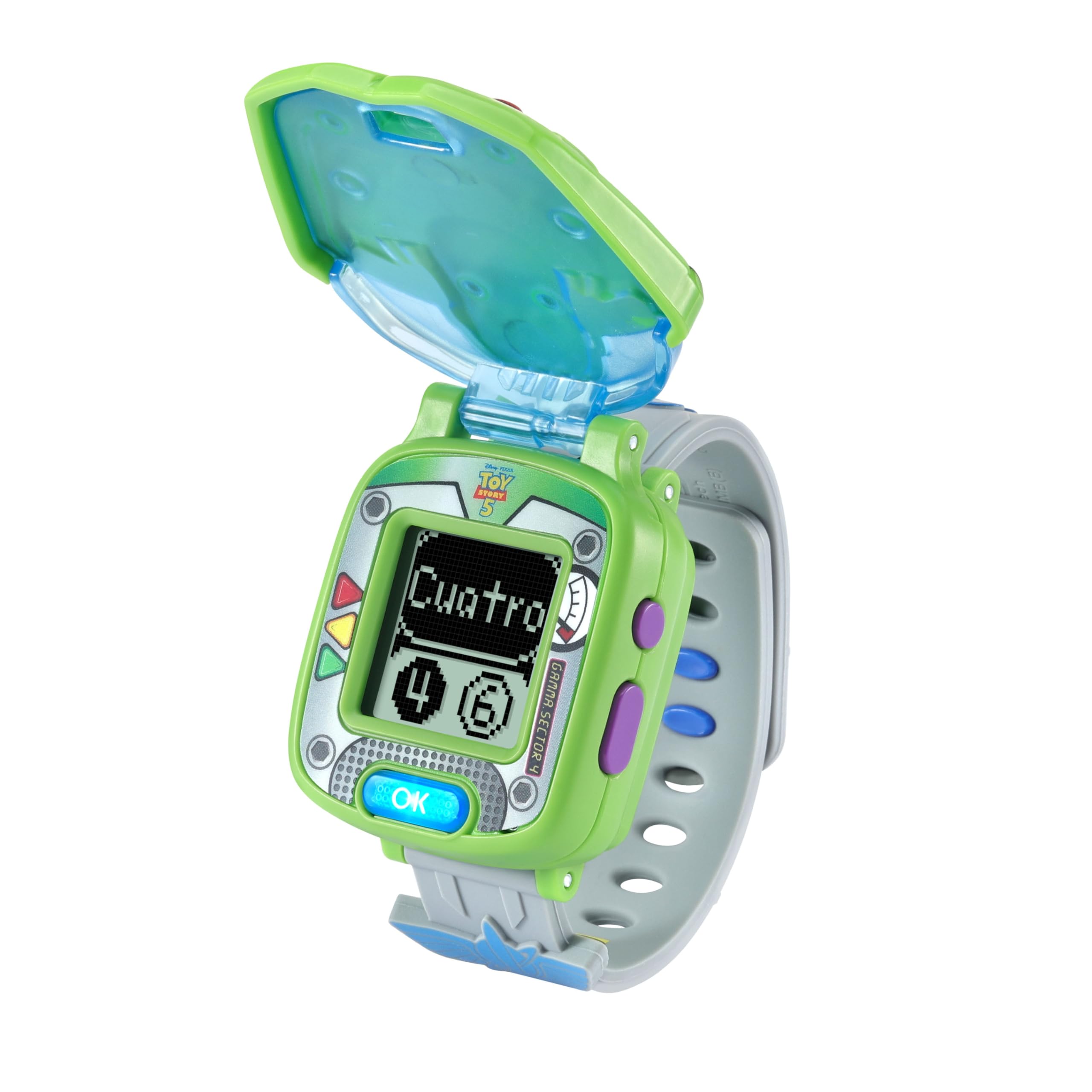VTech - Toy Story 5, L'Orologio da Gioco educativo di Buzz - Orologio Toy Story con Schermo Animato, Cinturino Regolabile, 10 quadranti, 4 Giochi - Buzz la Luce parlante - Regalo per Bambini dai 3
