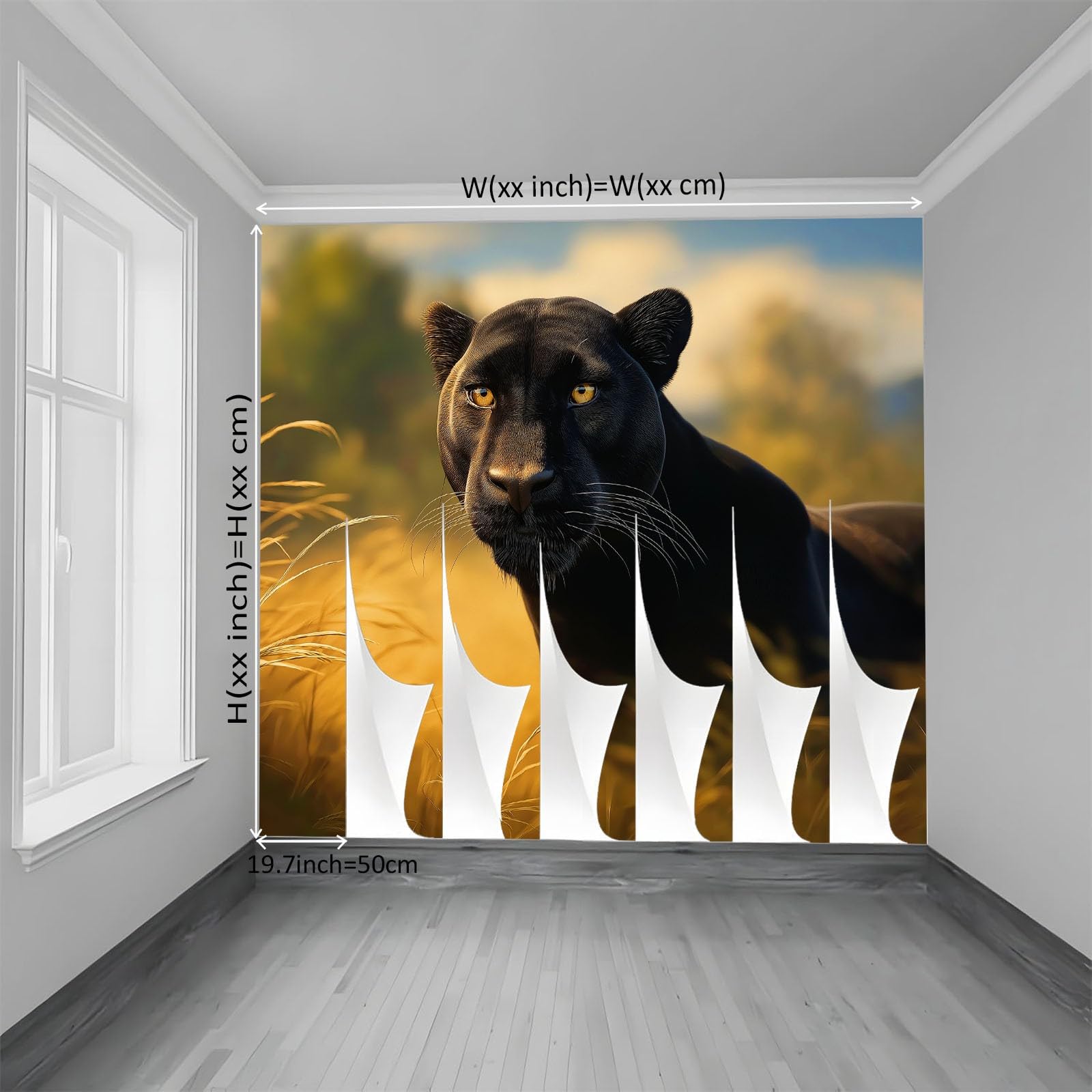 Zwierzę Pantera Tapeta Sypialnia Dzieci Chłopcy 3D Tapeta Mural, Żółty Dzieci Nastolatki Pokój Plakat Fototapeta Tematyczny Pokój Zabaw 350 x 256 cm