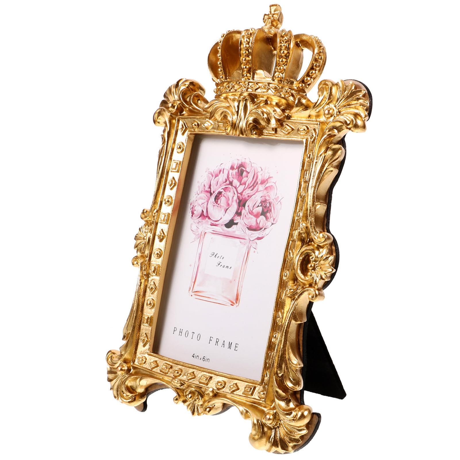 Cadre photo résine or couronne pour décoration salon et chambre
