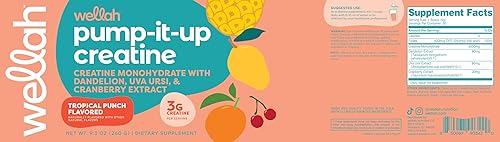 Miniatura 9 de Wellah Creatina para mujer - Monohidrato de creatina con diente de león y extracto de arándano (50 porciones, sandía granizado)