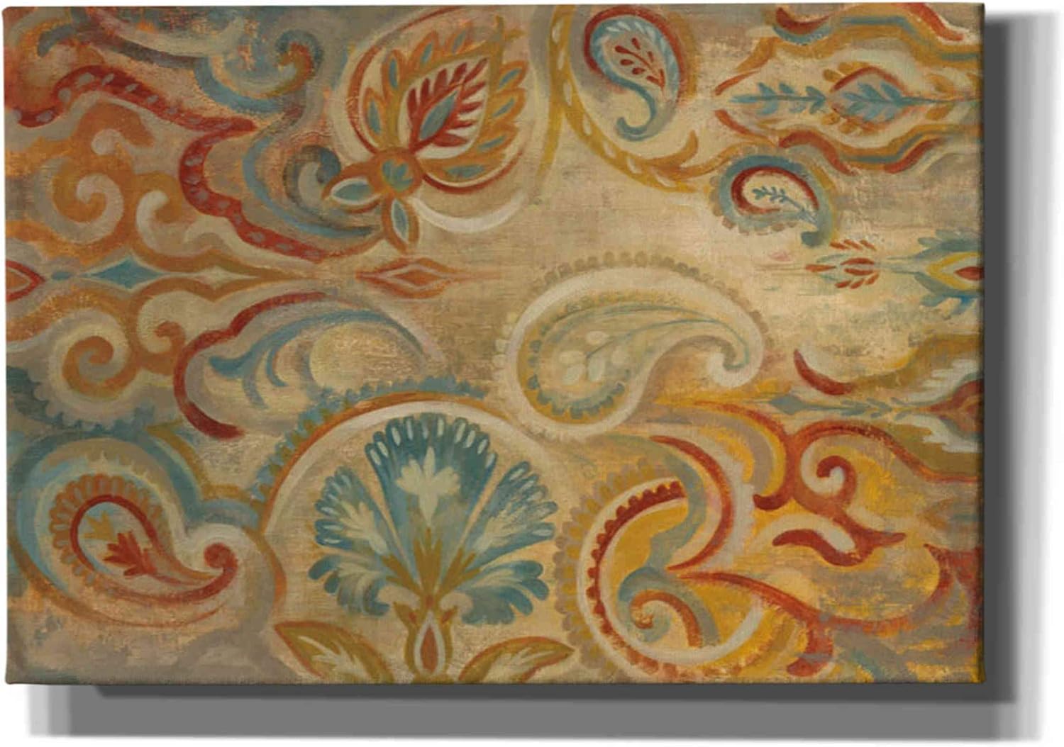Epic Graffiti 'Antique Paisley' by Silvia Vassileva, Canvas Wall Art, 18"x12"