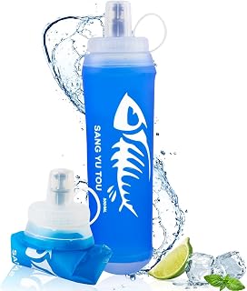 Faltbare Trinkflasche 500 ml, Trinkflaschen Faltbar, Faltbare Wasserflaschen, Bpa-Frei, Wiederverwendbar, Faltbarer Soft Flask Geeignet für Outdoor-Reisen, Laufen, Wandern, Klettern