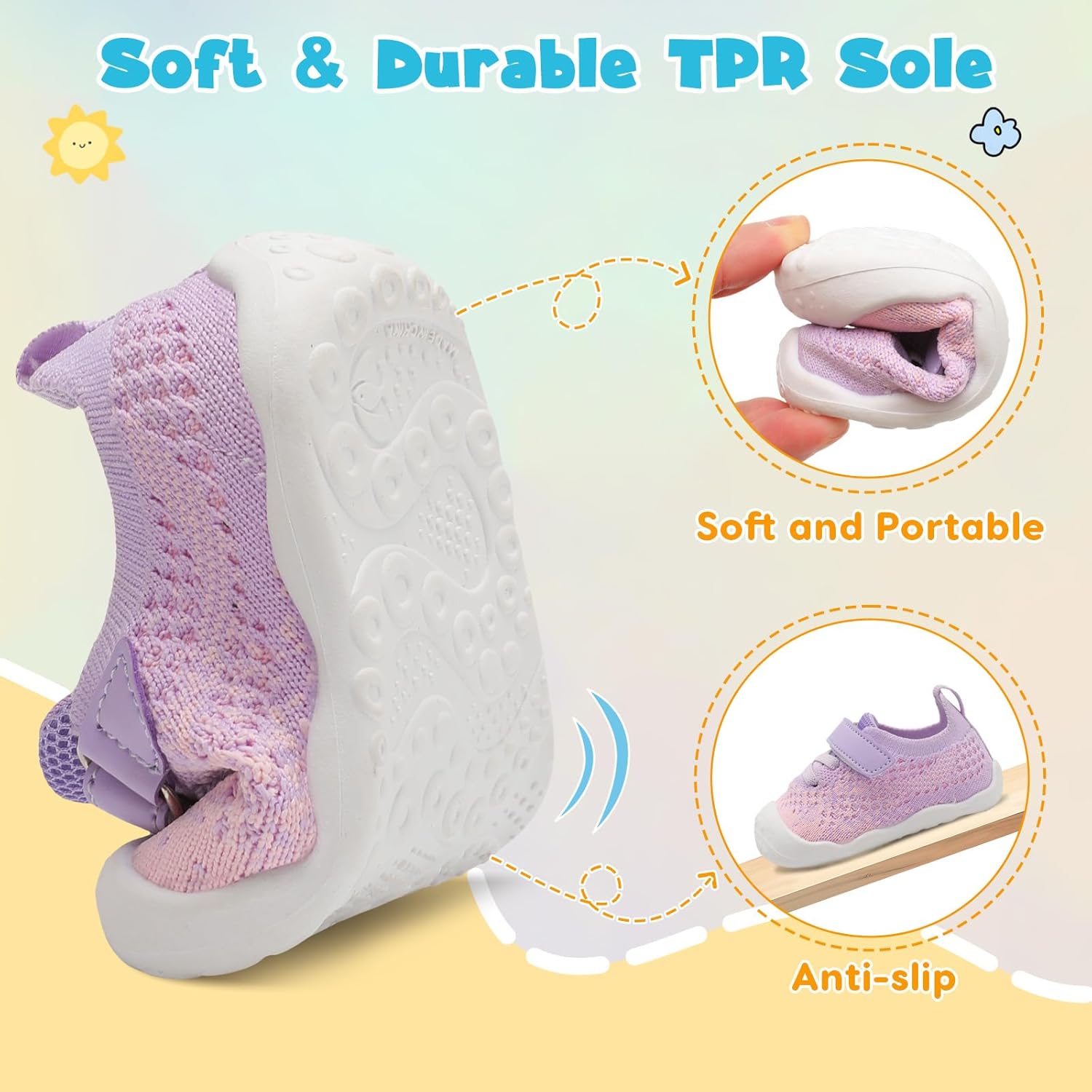 LeIsfIt Baby Shoes Girls Boys First Walking Shoes Infant Sneakers Crib Shoes Lightweight Non-Slip Shoes - Image 3