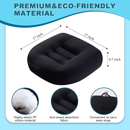 Miniatura 6 de DYMGFZD Cojines de silla de oficina para respaldo y trasero, cojín ergonómico para silla de asiento largo sentado, almohada de asiento para