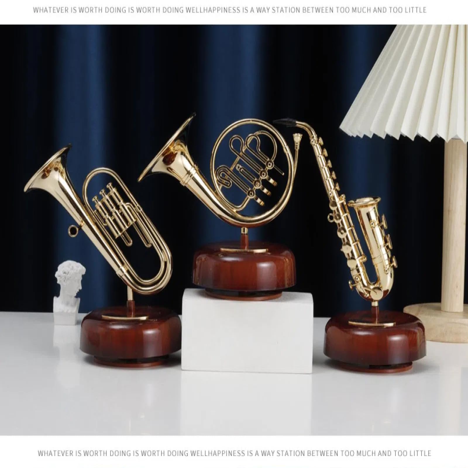 Caja de música retro, modelo nostálgico de arpa Zhongruan, adorno decorativo giratorio para decoración del hogar y regalos