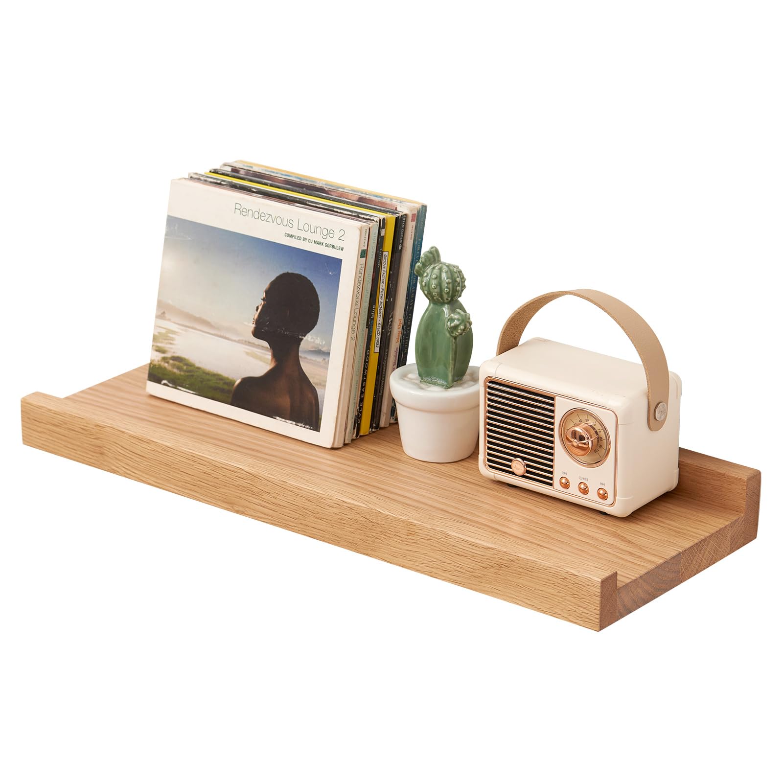 TREOAKWIS Oak Floating Shelf
