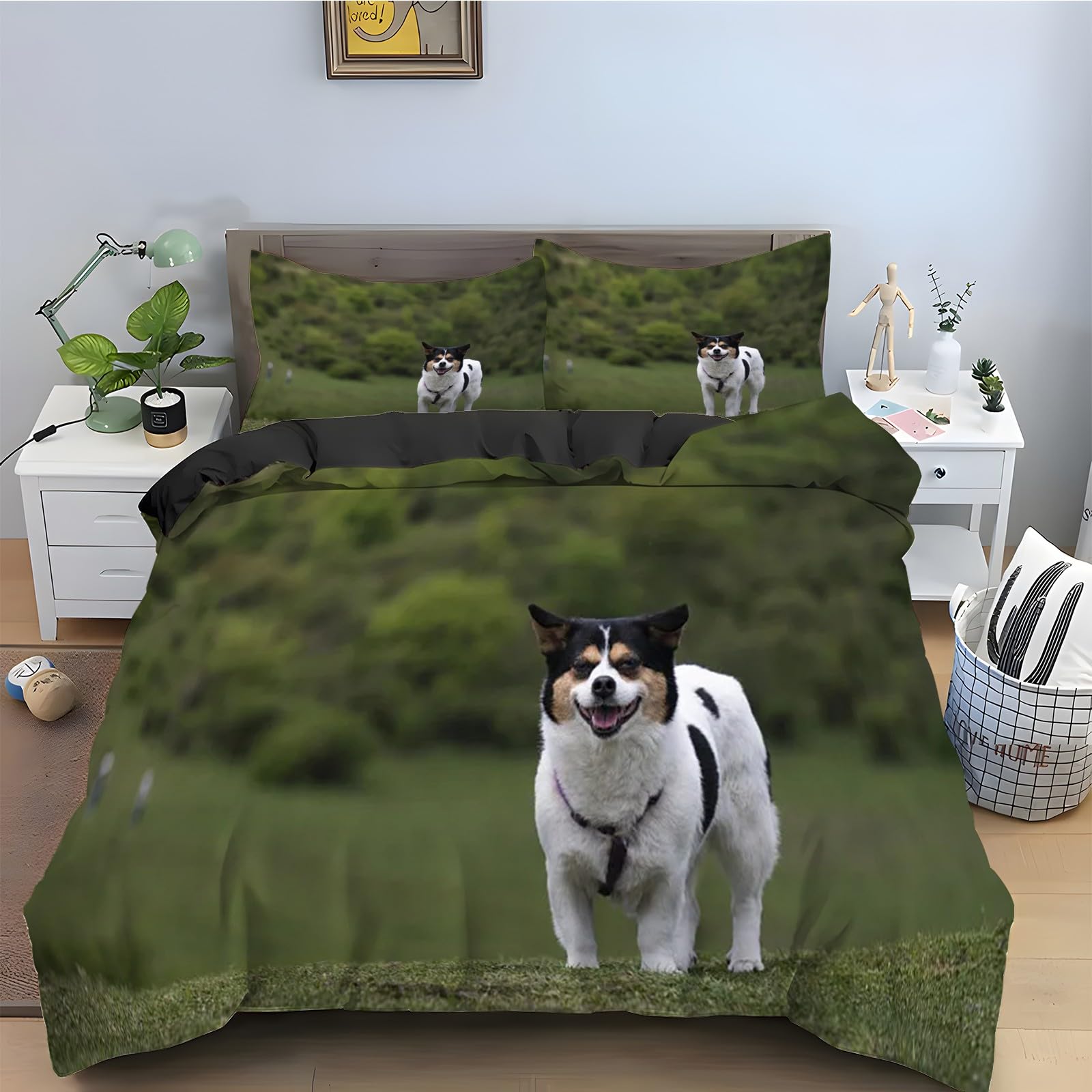 Housse de couette Jack Russell parure lit 220x240 pour chambre passionnés animaux