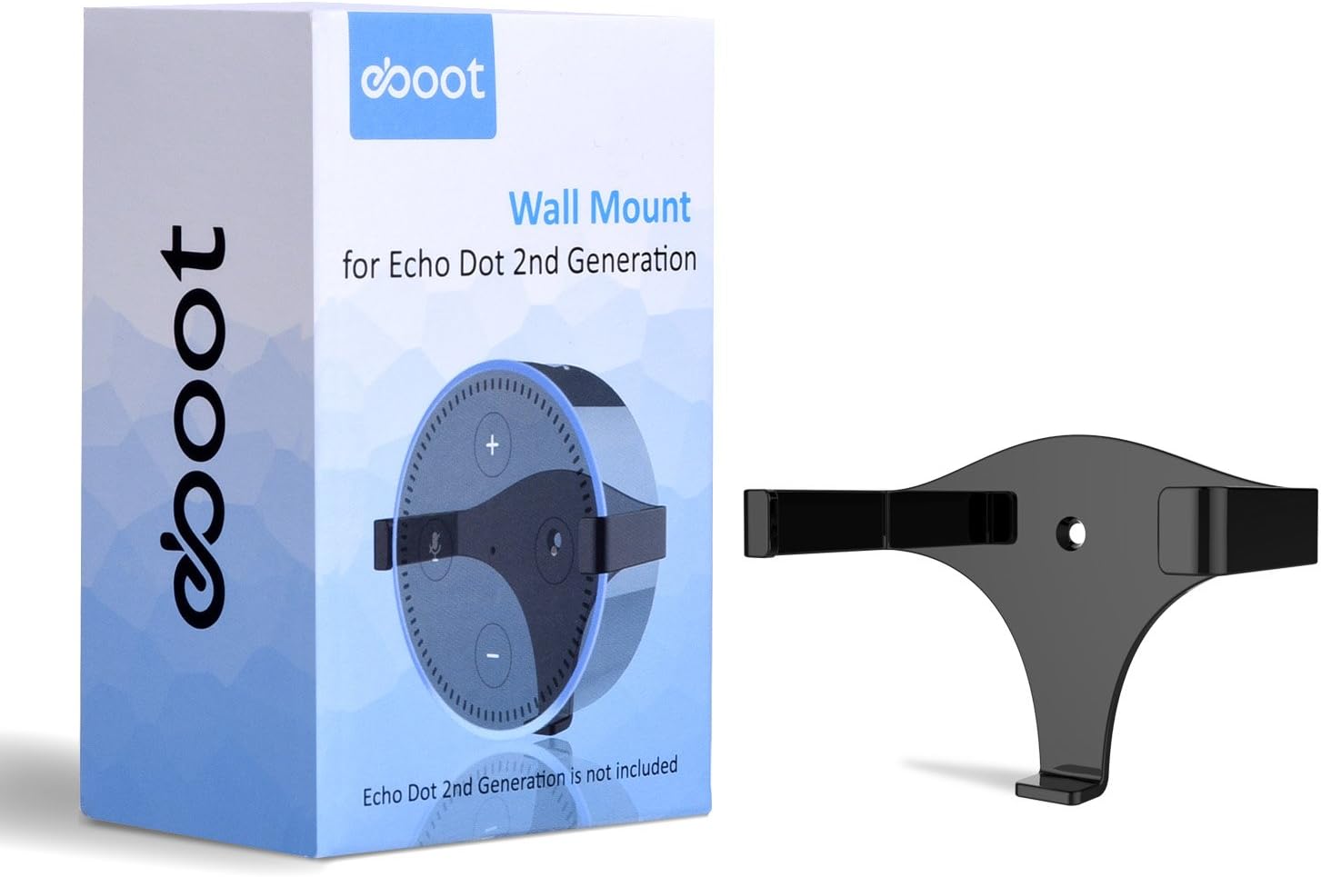 eBoot Solid Metal Wall Mount Stand Holder Stand Bracket for All-New Echo Dot 2nd Generation (Black 1)