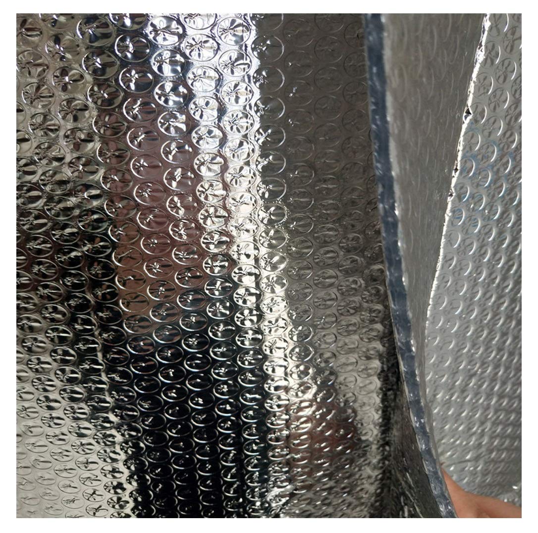 Isolant Thermique en Film Aluminisé Rouleau d'isolation à Bulles Kit d'isolation Auto-adhésif Feuille d'aluminium Couches réfléchissantes Film Isolant Installer Une Feuille à Bulles Réflecteur d'isol