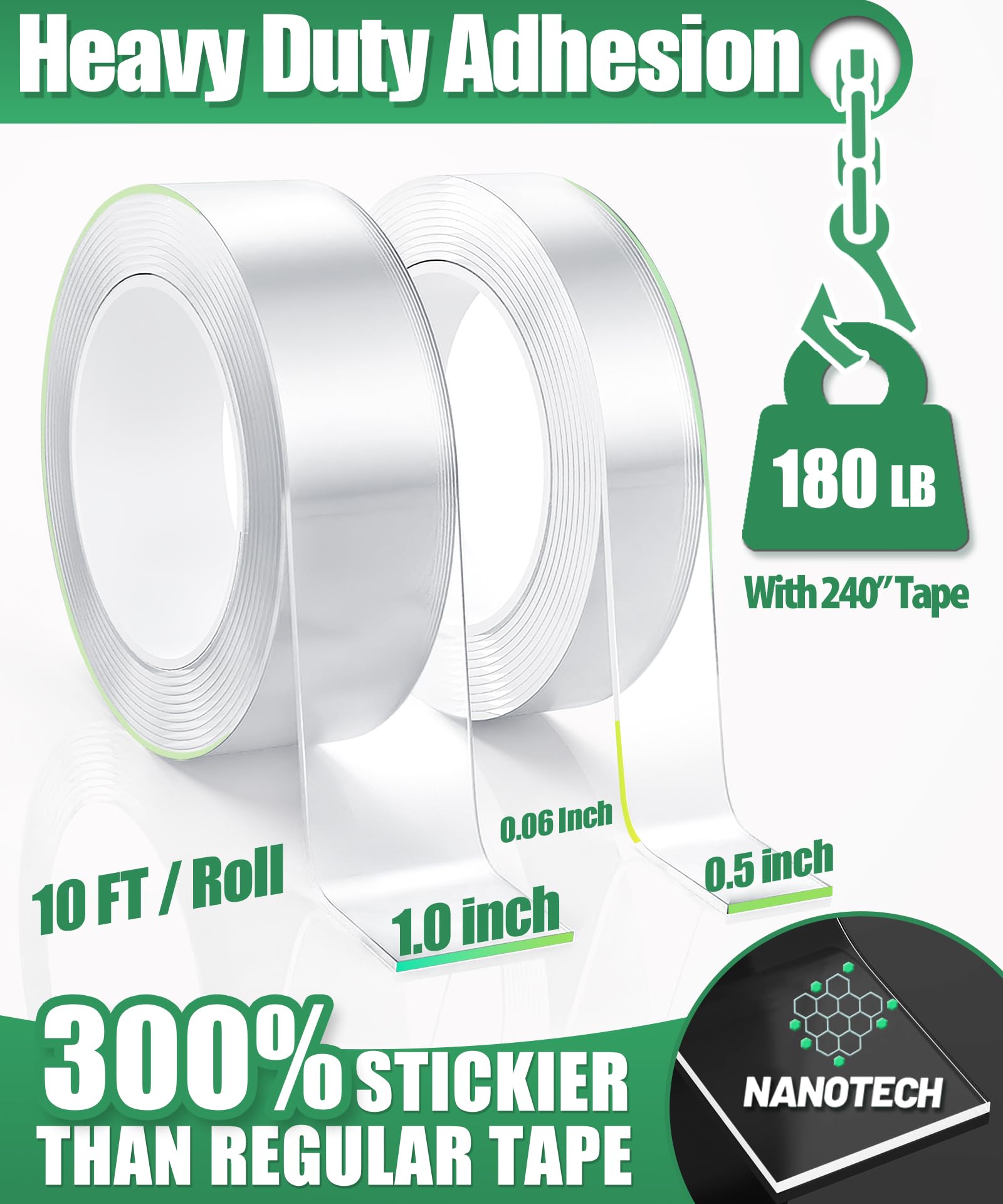 Extra Strong Double Sided Tape Heavy Duty - 240 x 1 0 0 5 - Removable Two Sided — view 3