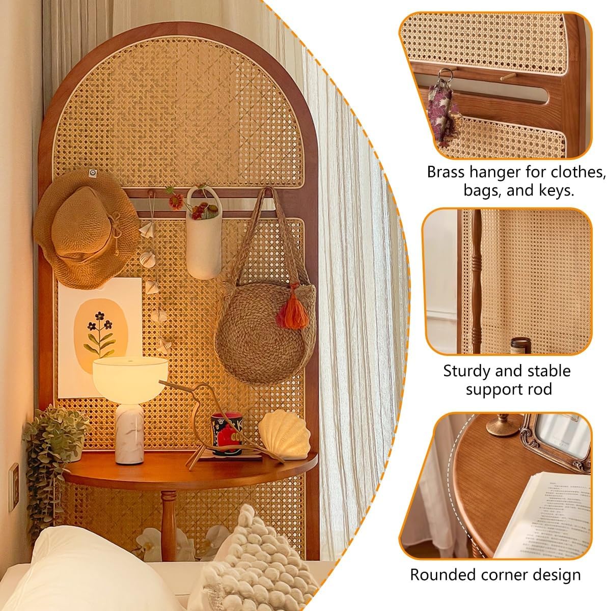 Modern Wall Divider with Shelves, Solid Wood Partition Panels for Teahouse, Coffee Shop & Home Office - Stylish Freestanding Design for Space Separation