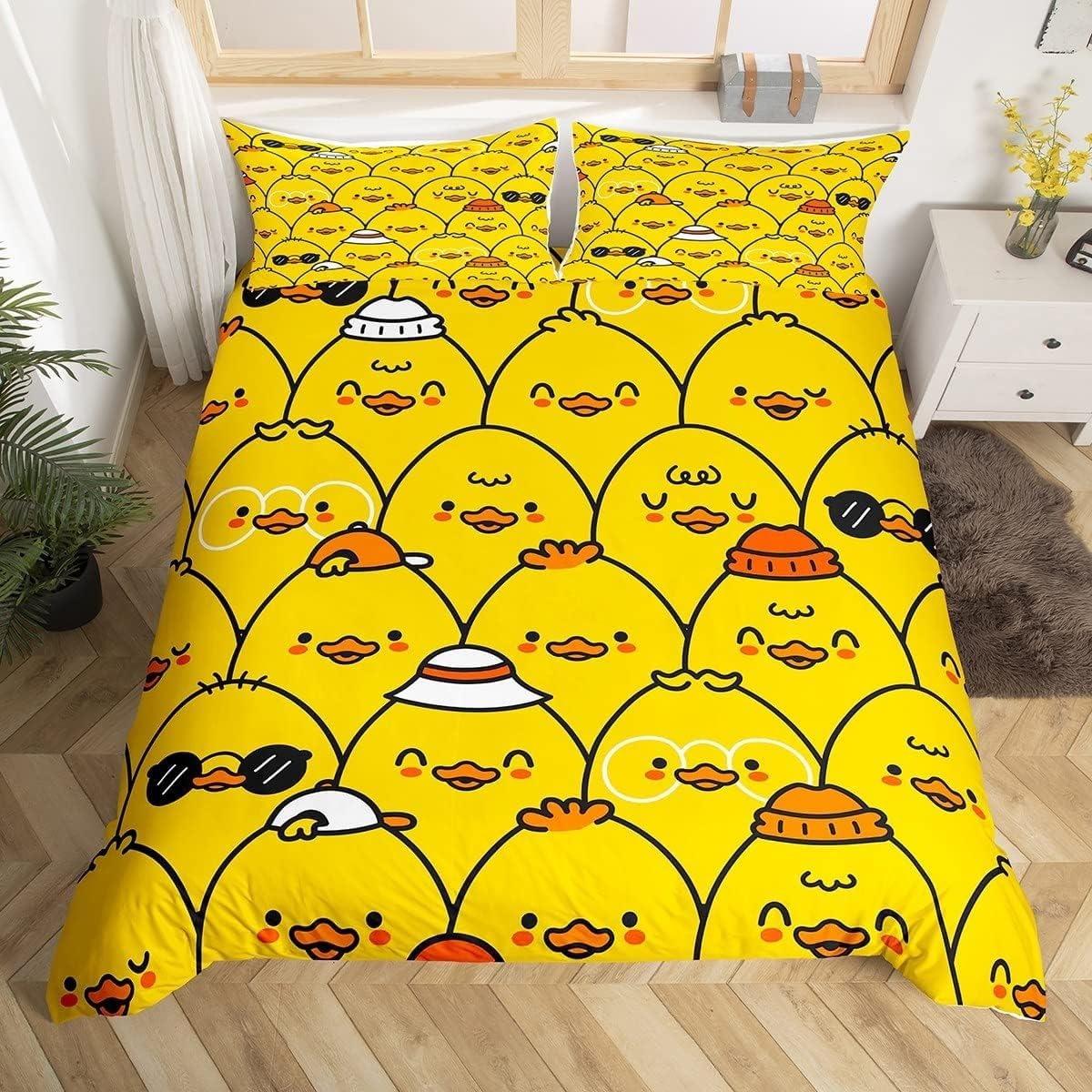 Amazon｜布団カバー クイーン ひよこ 寝具カバーセット 枕カバー